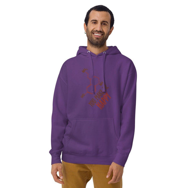 You Make Me Happy!! Graphic Hoodie - Purple - S - ArtyKoala
