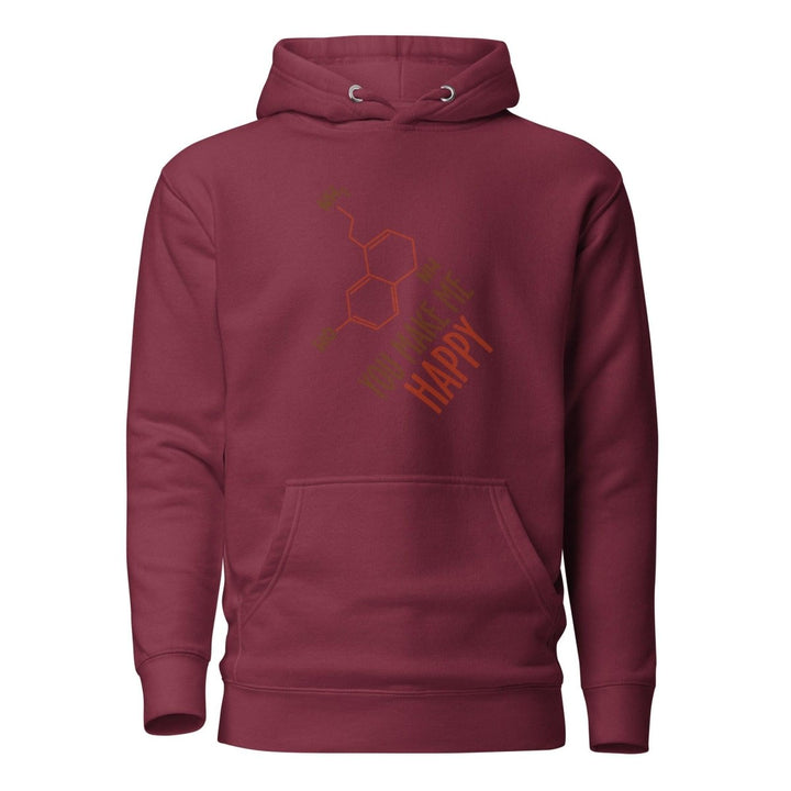 You Make Me Happy!! Graphic Hoodie - Maroon - S - ArtyKoala