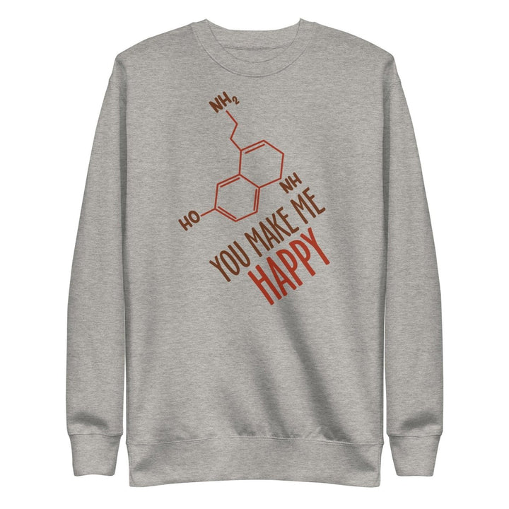 You Make Me Happy Graphic Sweatshirt - Carbon Grey - S - ArtyKoala