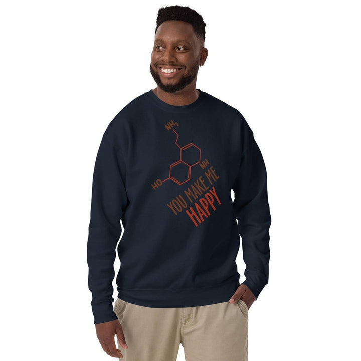 You Make Me Happy Graphic Sweatshirt - Charcoal Heather - S - ArtyKoala