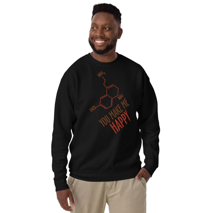 You Make Me Happy Graphic Sweatshirt - Black - S - ArtyKoala