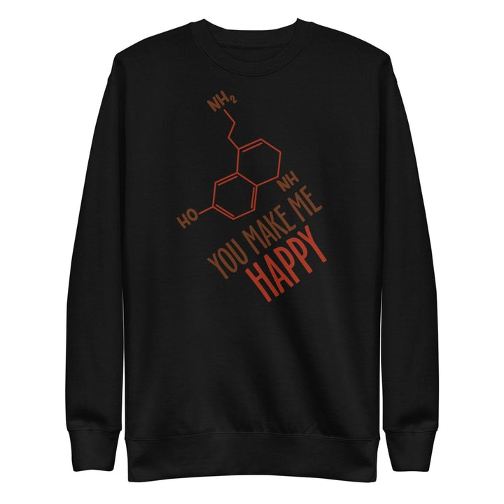 You Make Me Happy Graphic Sweatshirt - Black - S - ArtyKoala