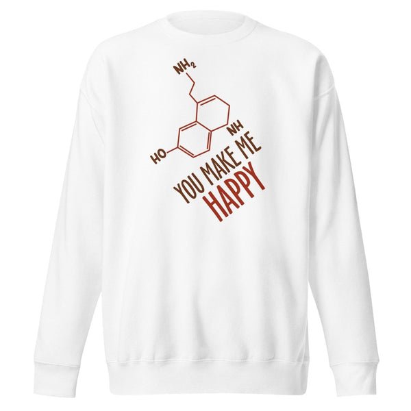 You Make Me Happy Graphic Sweatshirt - White - S - ArtyKoala