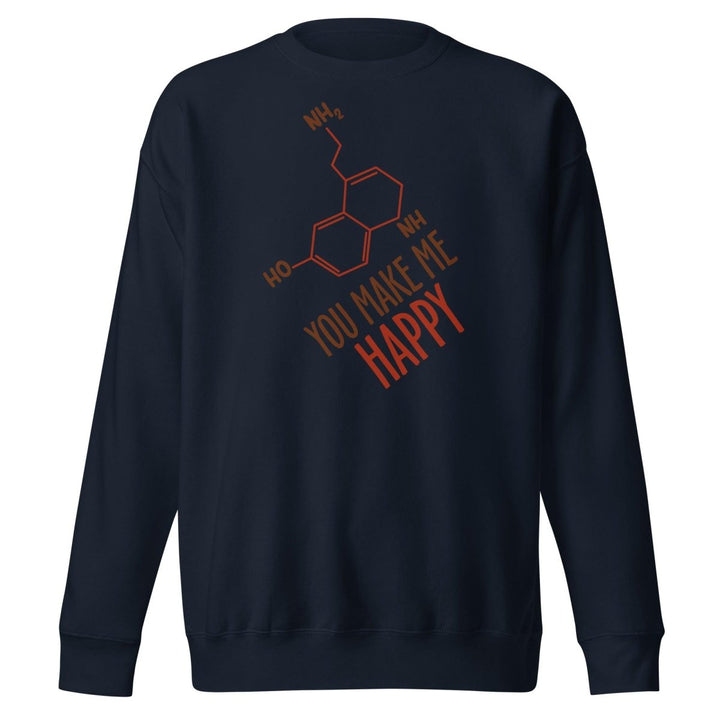 You Make Me Happy Graphic Sweatshirt - Navy Blazer - S - ArtyKoala