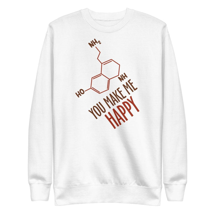 You Make Me Happy Graphic Sweatshirt - White - S - ArtyKoala