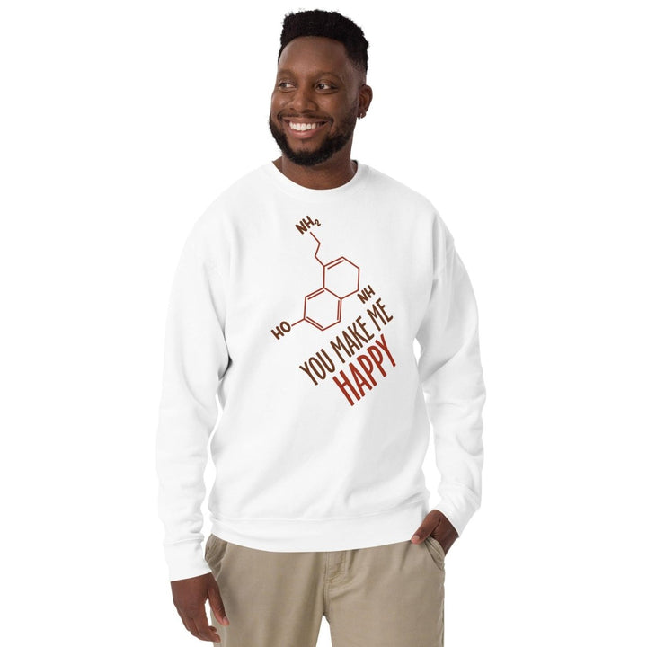 You Make Me Happy Graphic Sweatshirt - White - S - ArtyKoala