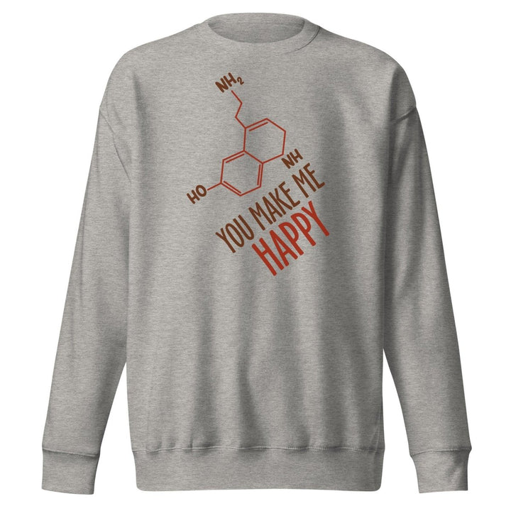 You Make Me Happy Graphic Sweatshirt - Carbon Grey - S - ArtyKoala