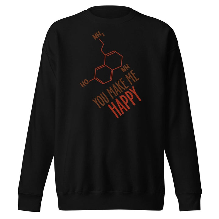 You Make Me Happy Graphic Sweatshirt - Black - S - ArtyKoala