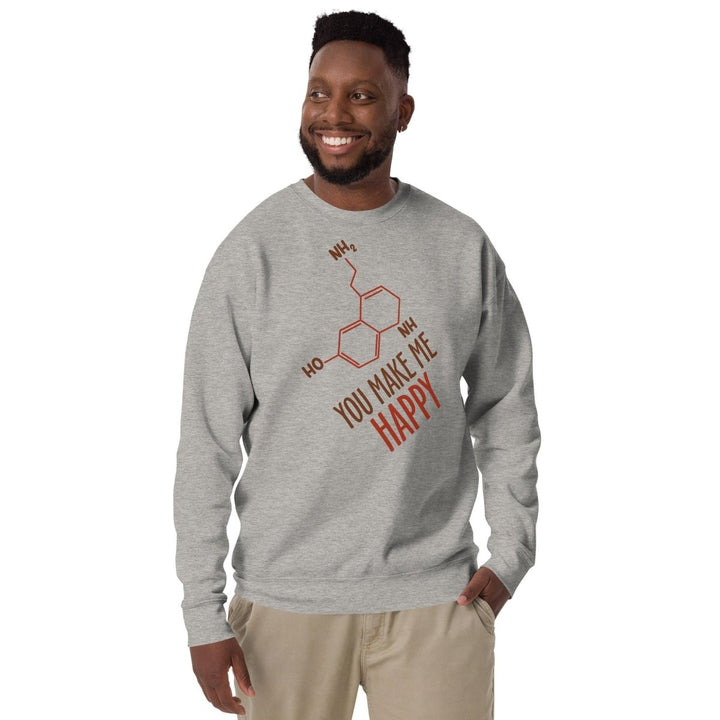 You Make Me Happy Graphic Sweatshirt - Carbon Grey - S - ArtyKoala