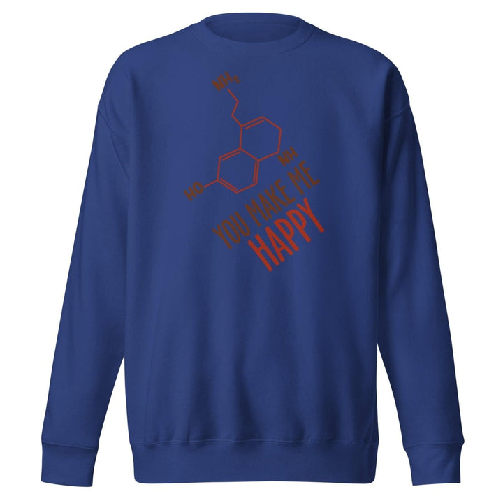 You Make Me Happy Graphic Sweatshirt - Team Royal - S - ArtyKoala