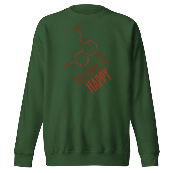 You Make Me Happy Graphic Sweatshirt - Forest Green - S - ArtyKoala
