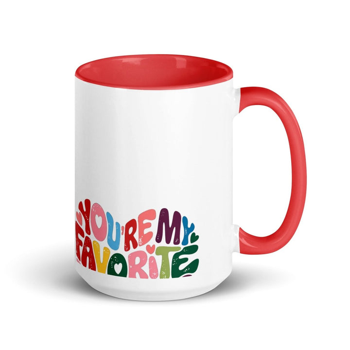 You’re My Favorite Colorful Print Mug - Red - 15 oz - ArtyKoala